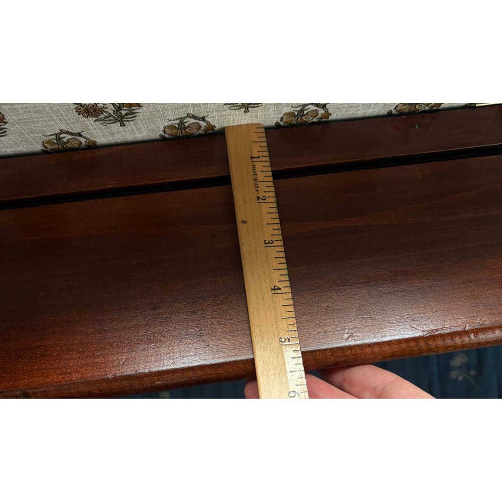 Vintage Wood Wall Shelf Heart Cutout Scalloped Edge Brown Farmhouse Plate Shelf - Picture 11 of 12